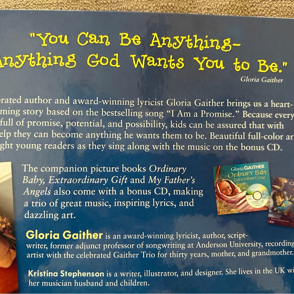 GLORIA GAITHER “I Am a Promise” - children’s hardback book (with CD) - Picture 9 of 14